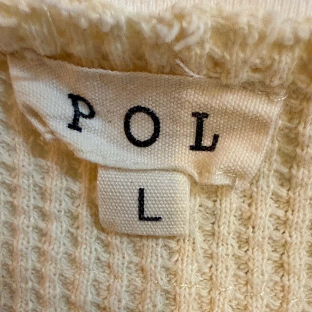 POL Oversized Waffle Knit Patchwork Pullover Larg… - image 2
